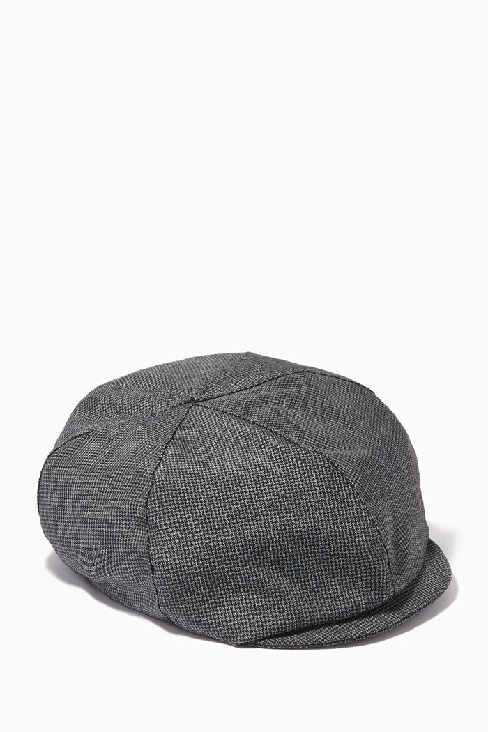 

Hat in Dogtooth Fabric, Grey