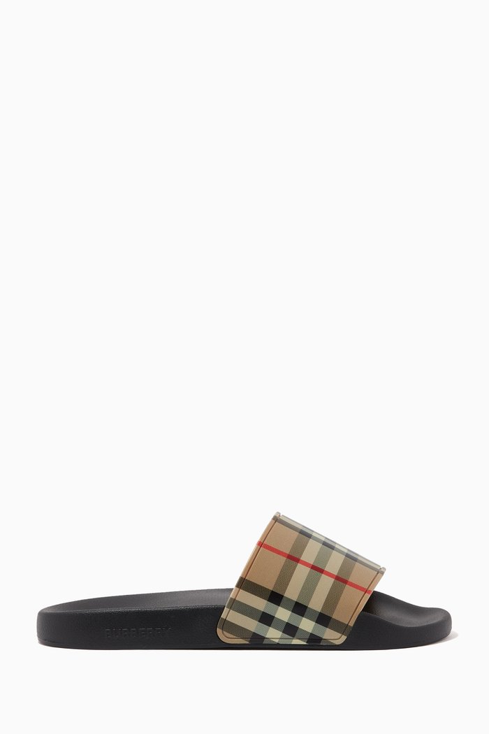 

Slides in Vintage Check, Neutral