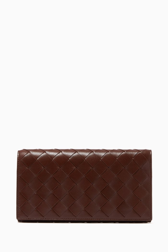 

Continental Wallet in Intrecciato Nappa, Brown