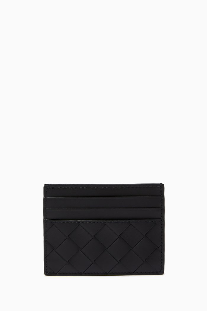 

Card Case in Intrecciato Calfskin, Black