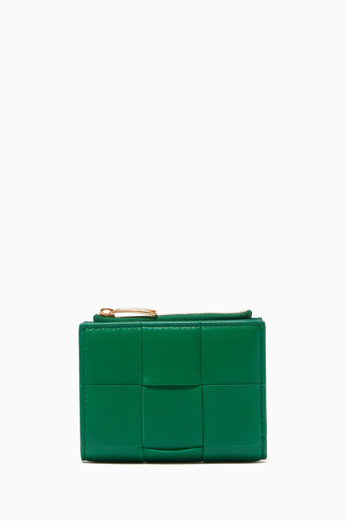 

Mini Wallet in Intrecciato Nappa, Green