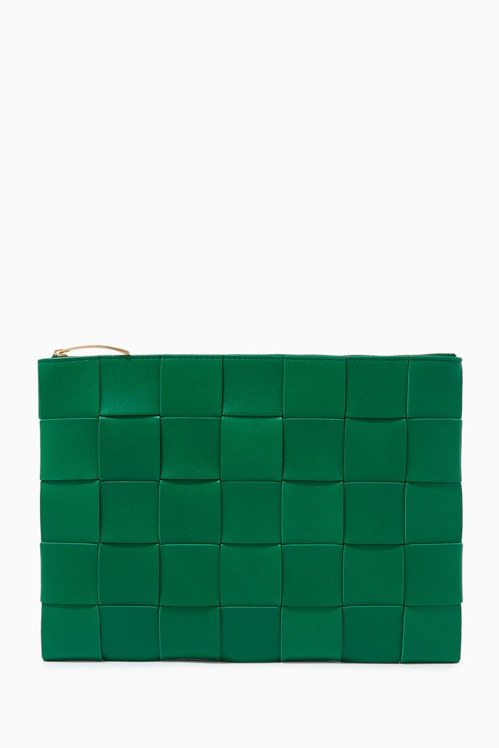 

Pouch in Intrecciato Nappa, Green