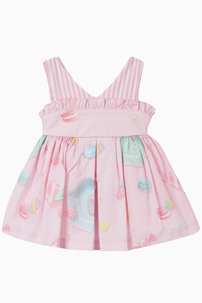 

Sweets & Stripes Printed Cotton Dress, Pink