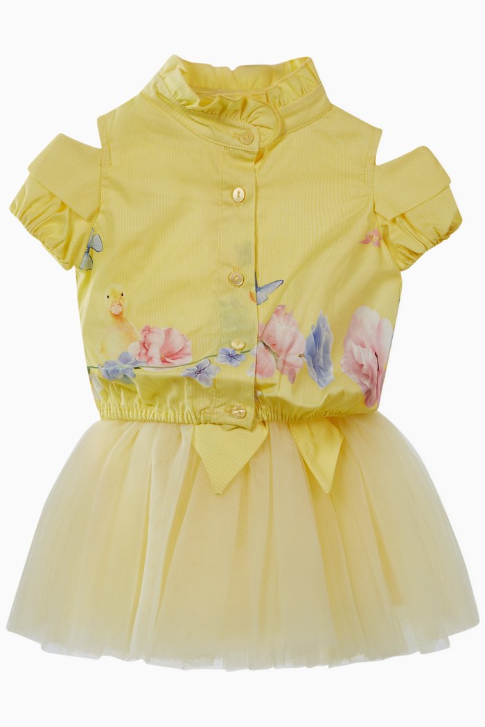 

Floral Blouse & Dress Set, Yellow