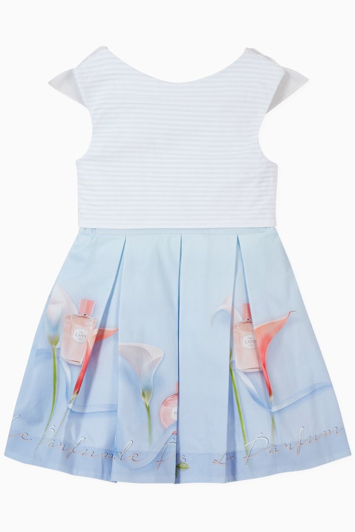 

Floral Print Dress in Cotton, White