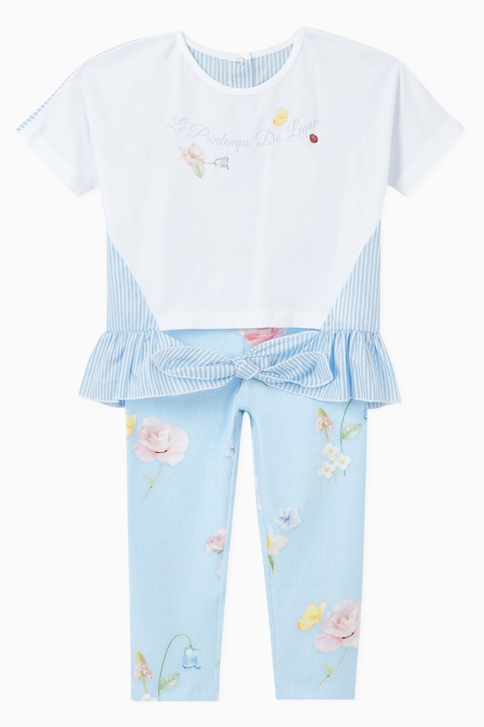 

Printed T-Shirt & Leggings Set, White
