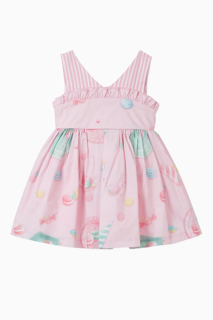 

Sweets & Stripes Printed Cotton Dress, Pink