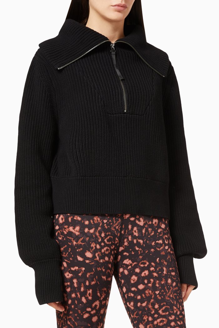 

Mentone Half-Zip Knit Pullover, Black