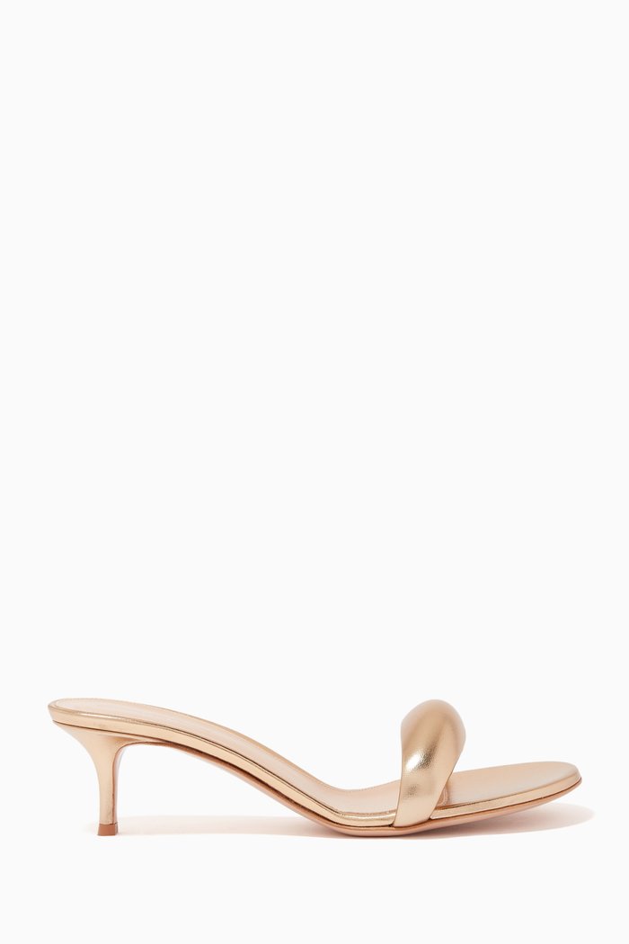 

Bijoux Mules 55 in Metallic Nappa, Gold