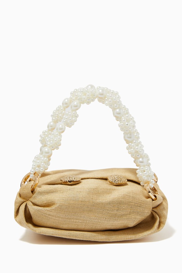 

Tiny Nino Tote Bag in Silk, Neutral