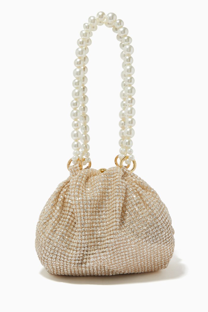 

Shu Pouch Bag in Glitter Satin, Gold