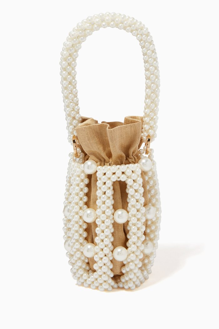 

Small Jorja Bag in Silk and Pearls, Neutral