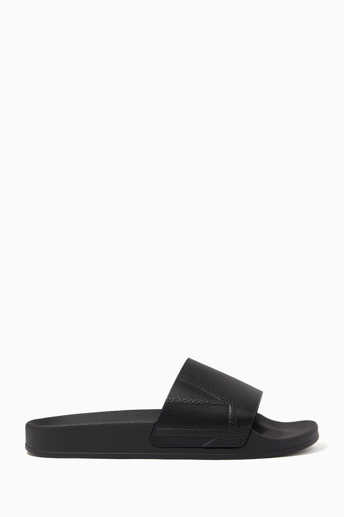

Humberto Slides in Faux Leather, Black
