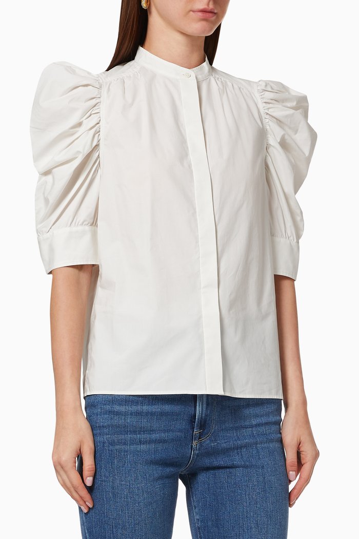 

Gillian Top in Organic Cotton, White