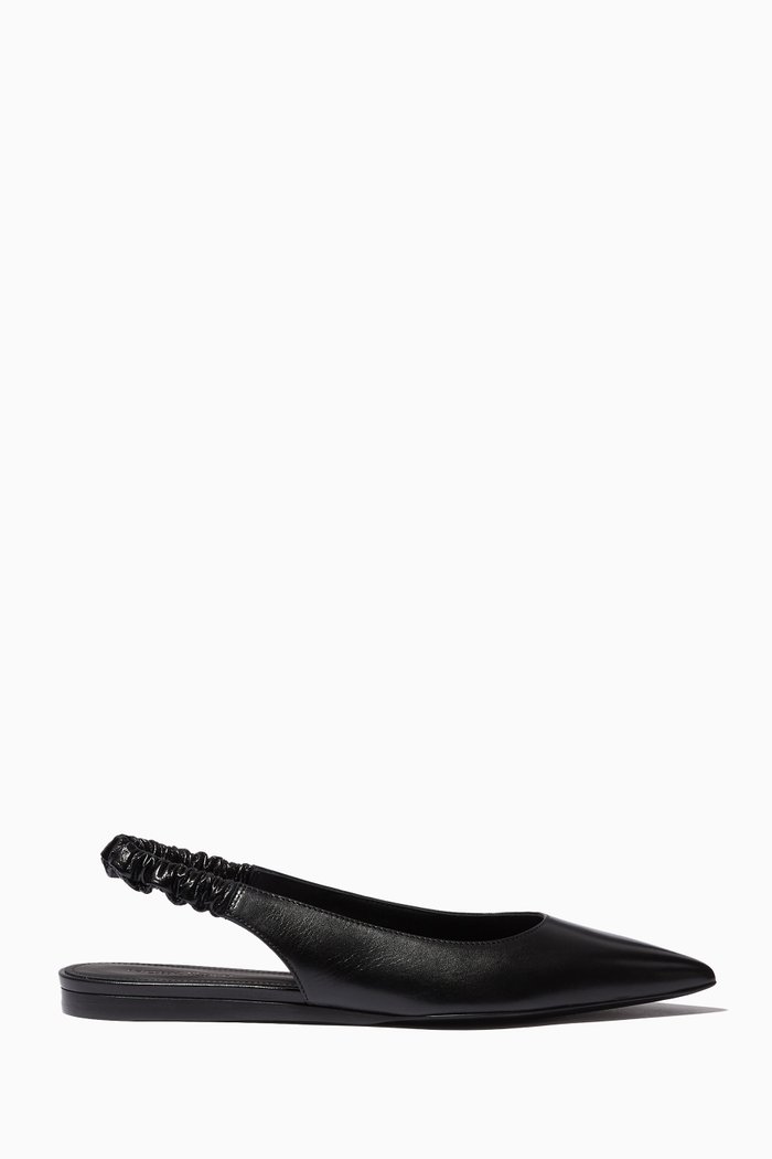 

Point-Toe Ballerinas in Cuoio Leather, Black