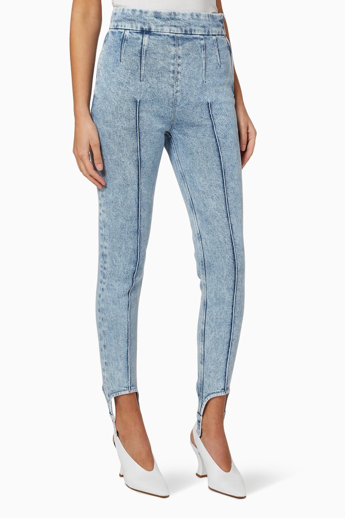 

Nanouli Denim Stirrup Pants, Blue