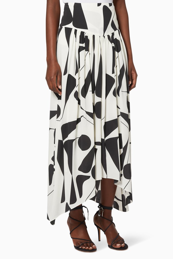 

Afilao Stretch Silk Maxi Skirt, Black