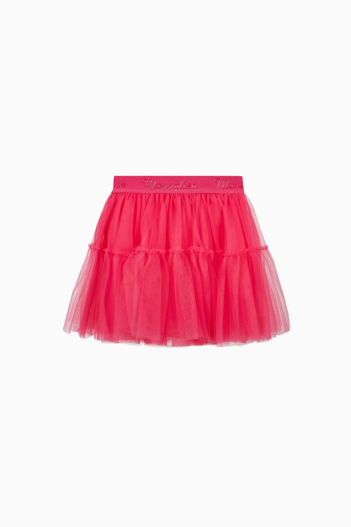 

Logo Band Tulle Skirt, Red