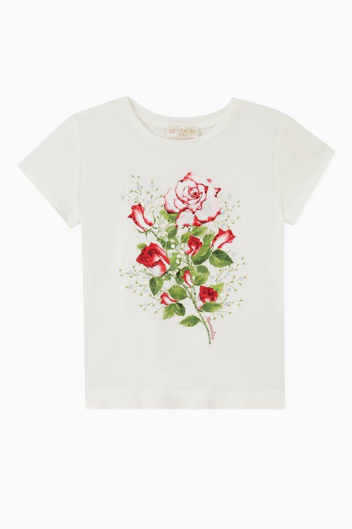 

Roses Jersey T-shirt, White