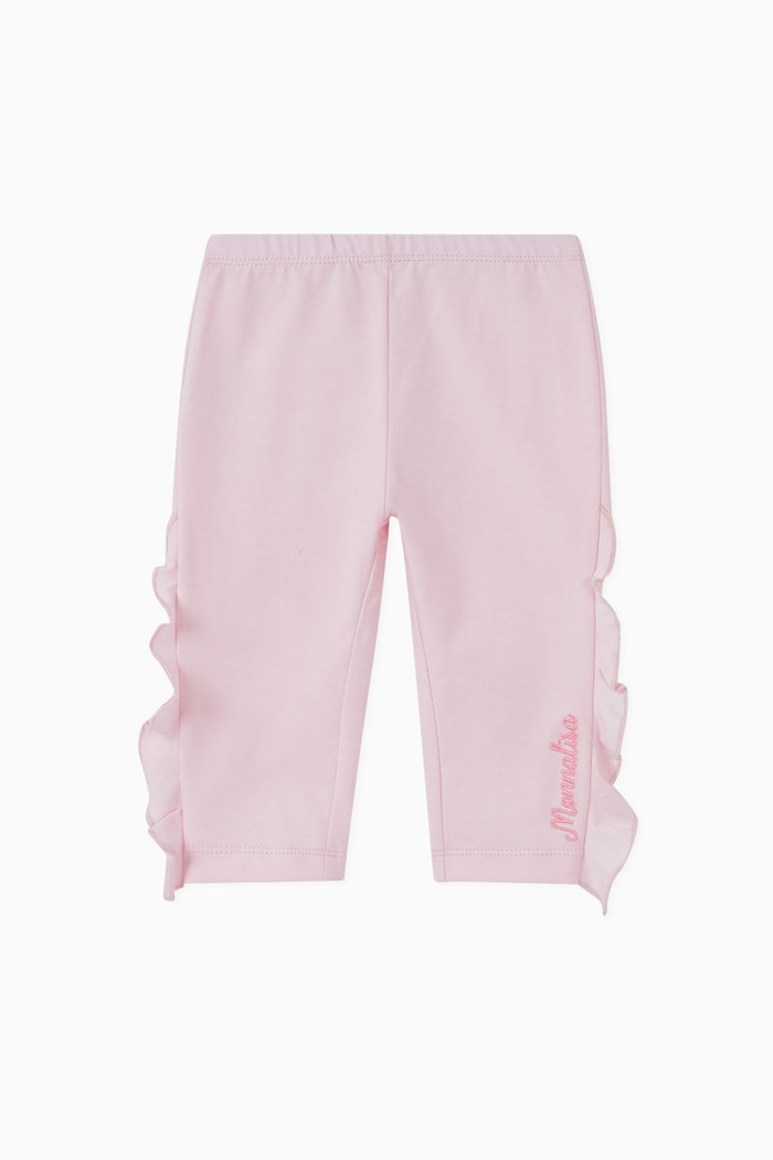 

Ruffle Jersey Leggings, Pink