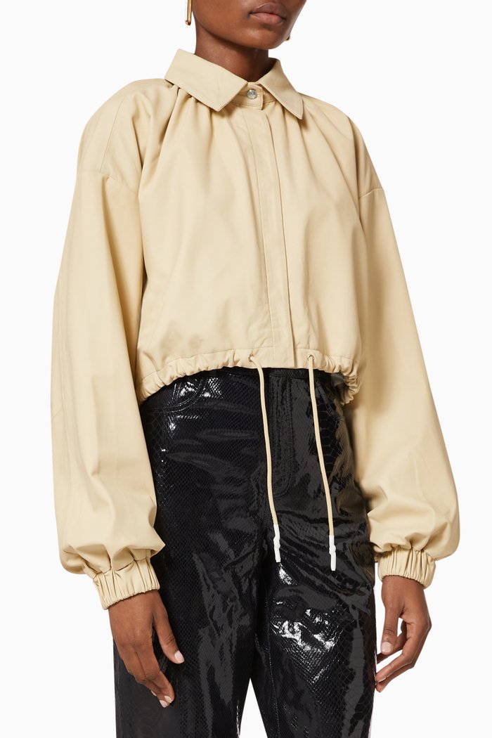

Lita Cropped Jacket in Leather, Neutral