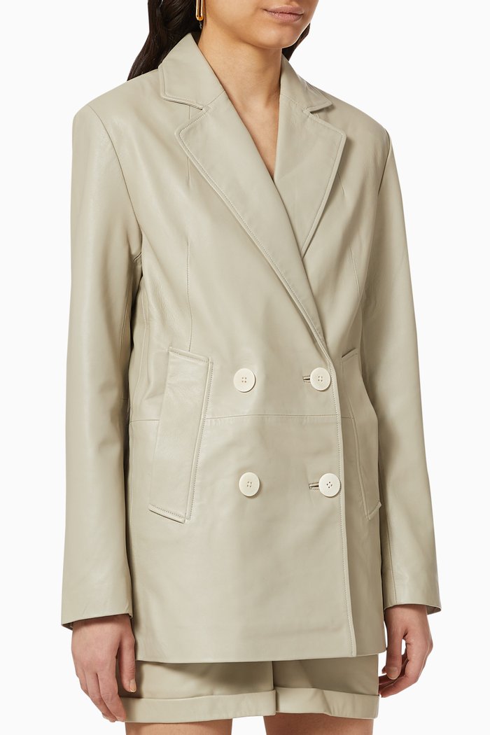 

Debbie Leather Blazer, Neutral