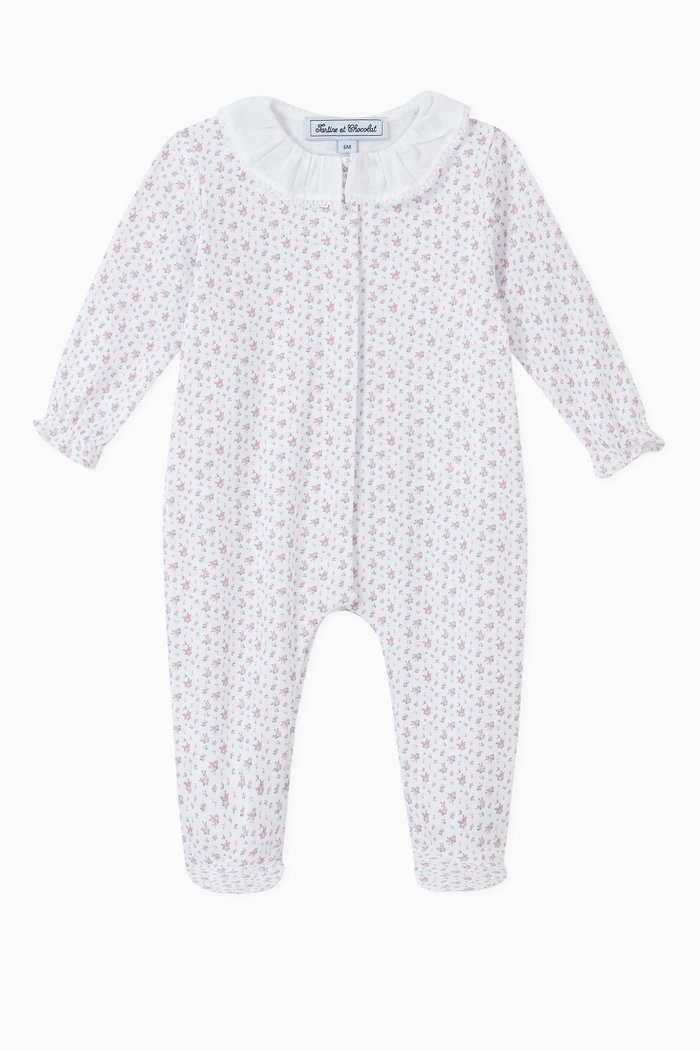 Floral Sleepsuit, White