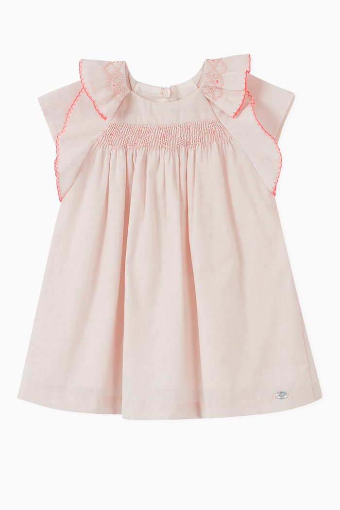 

Ruffle Embroidery Dress, Pink