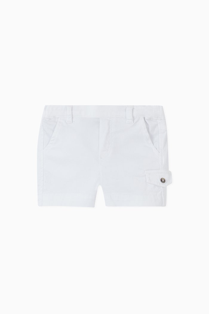 

Textured Cotton Shorts, White
