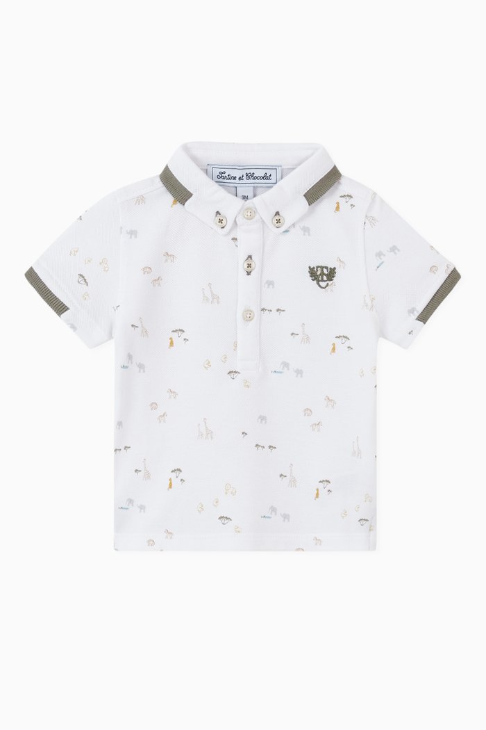 

Printed Polo Shirt, White