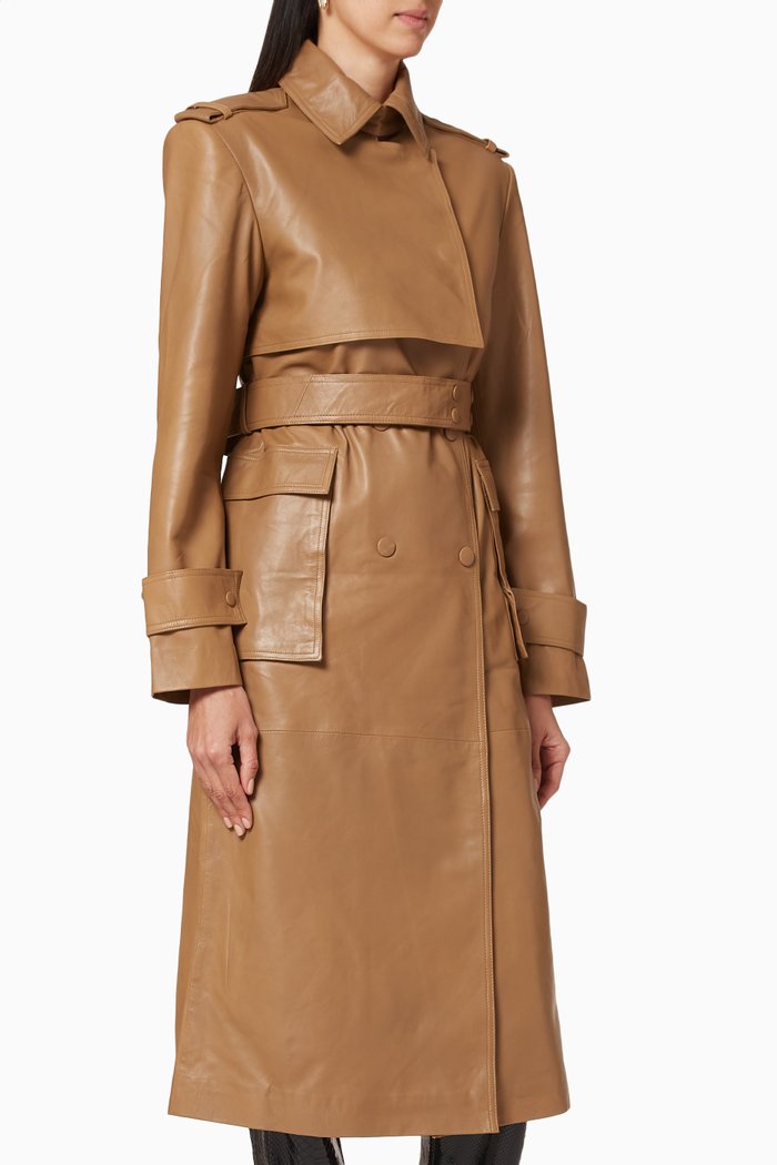 

Pirello Leather Coat, Brown