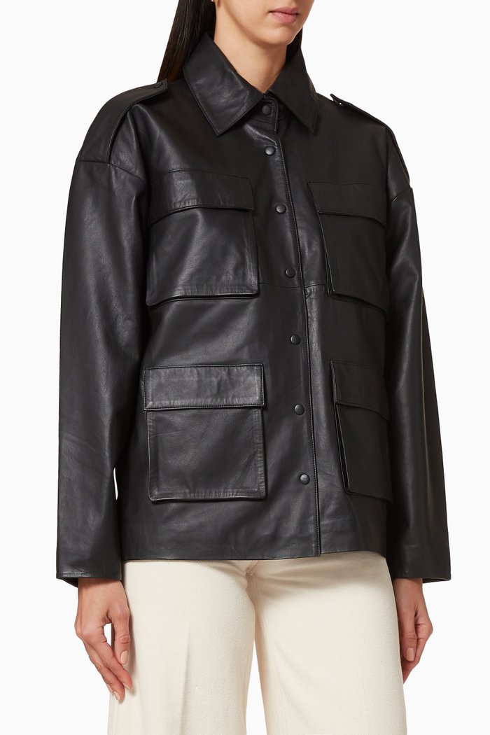 

Eilera Leather Jacket, Black