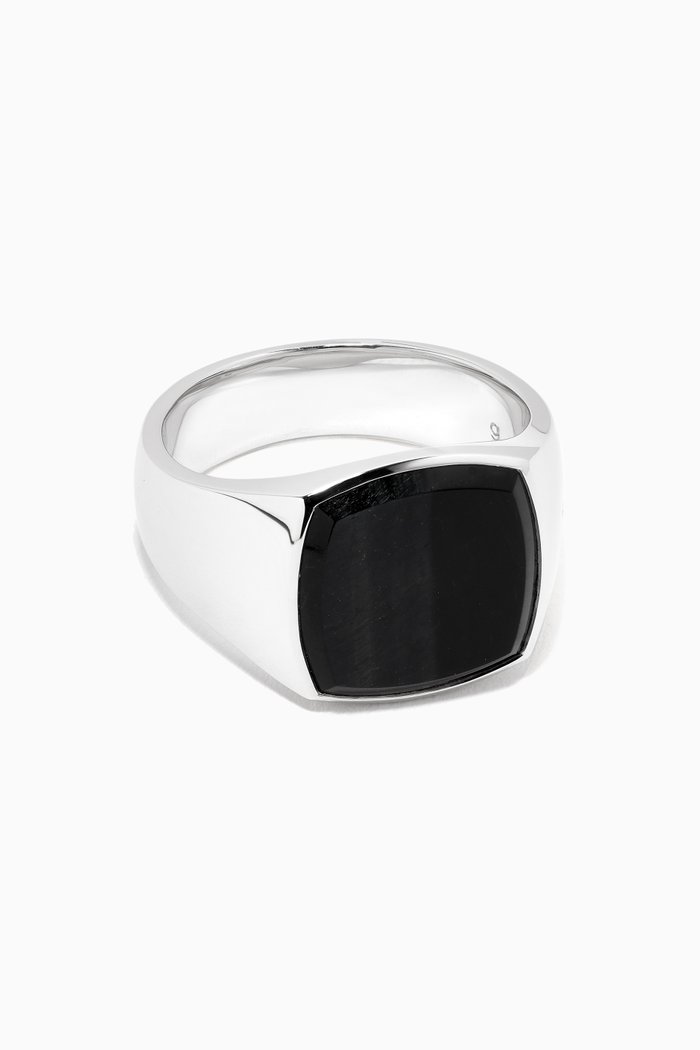 

Cushion Blue Hawk Eye Ring in Sterling Silver