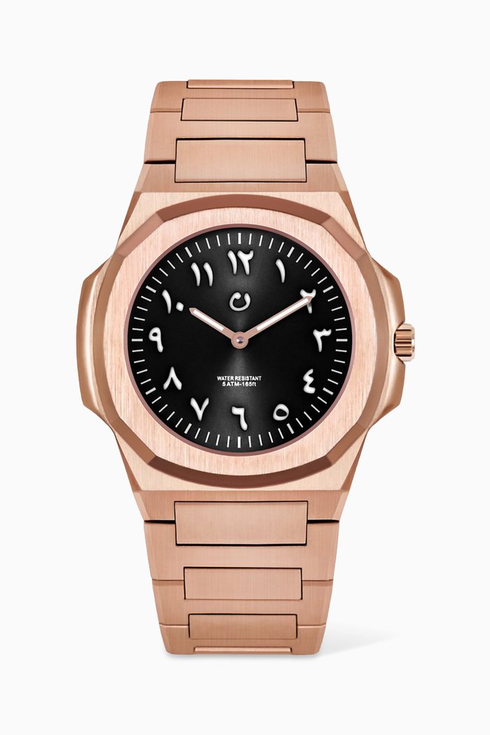 

Montre II Black Onyx Rose Gold Quartz Watch, 40.5mm, Pink