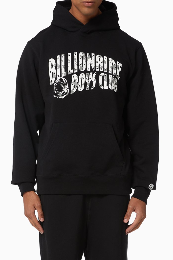 

Arch Logo Cotton Hoodie, Black