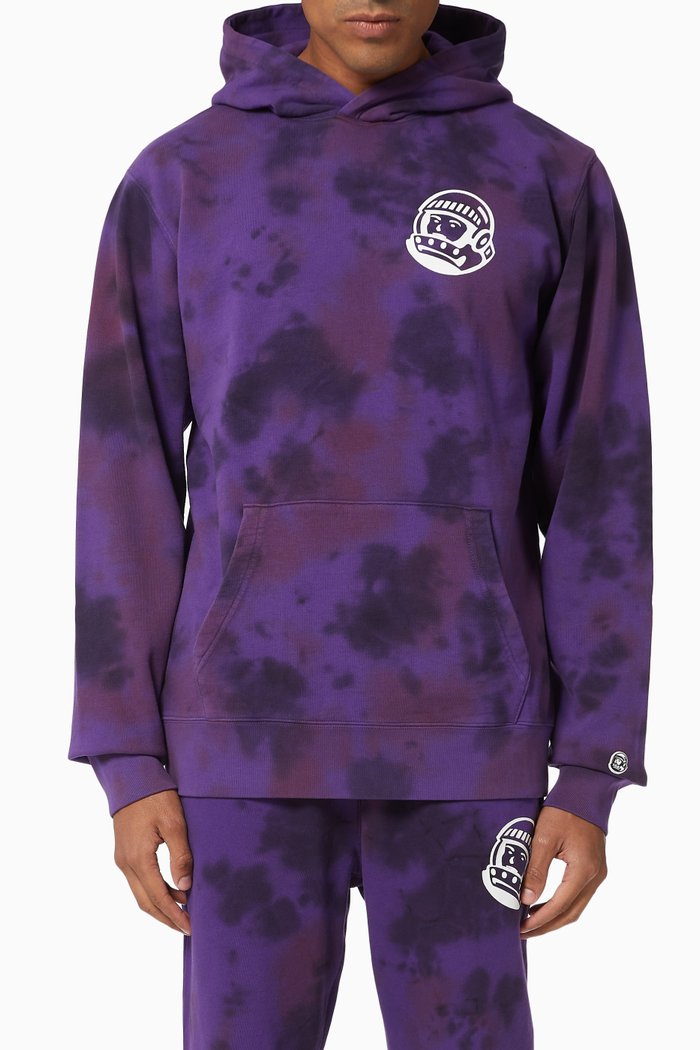 

Tie-Dye Cotton Hoodie, Purple