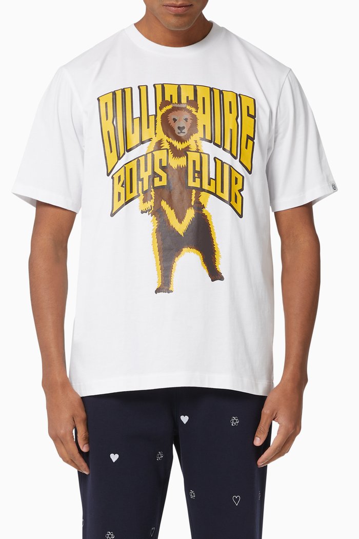 

Standing Bear Logo Cotton T-Shirt, White