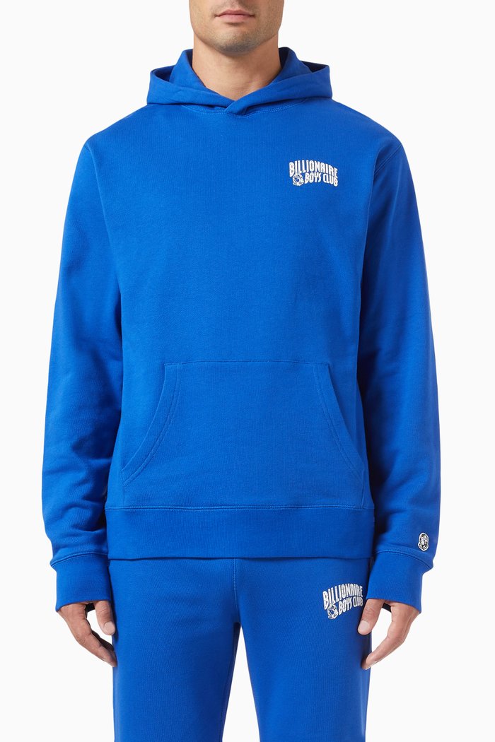 

Small Arch Logo Hoodie in Cotton, Blue