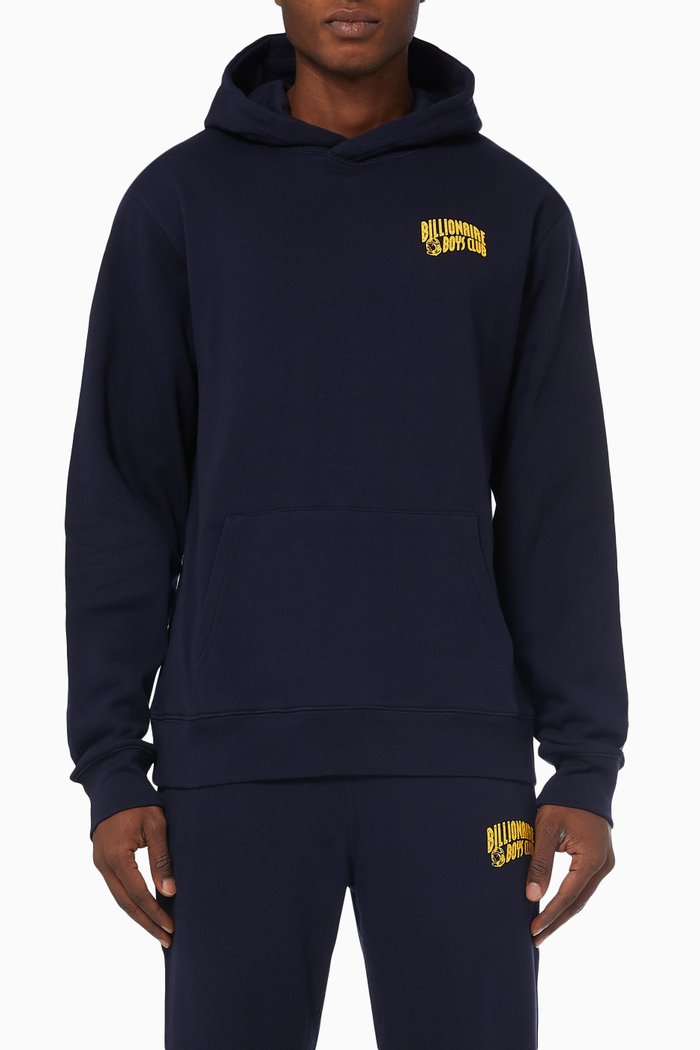 

Small Arch Logo Hoodie in Cotton, Blue