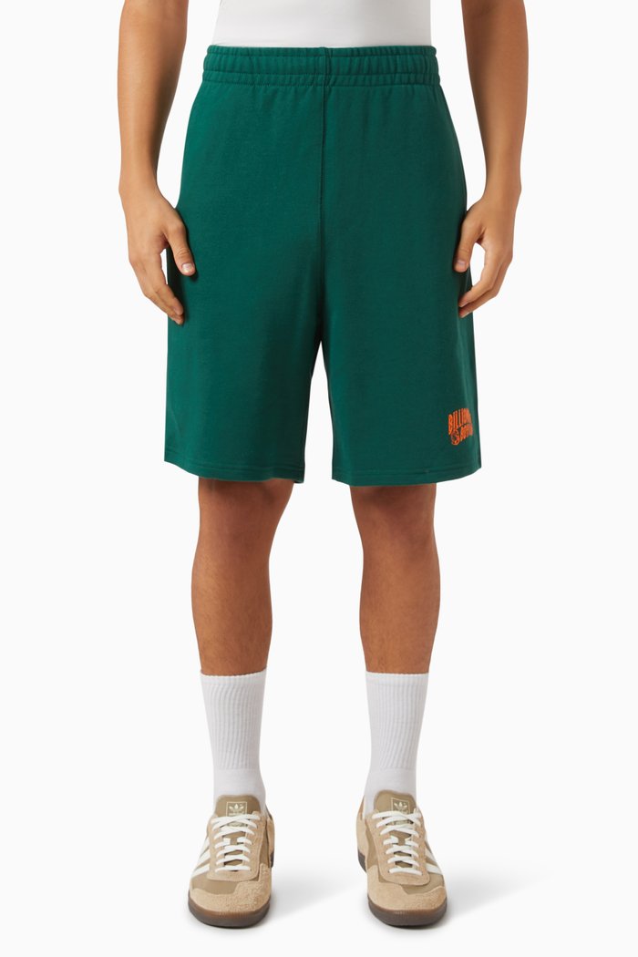 

Small Arch Logo Cotton Shorts, Green