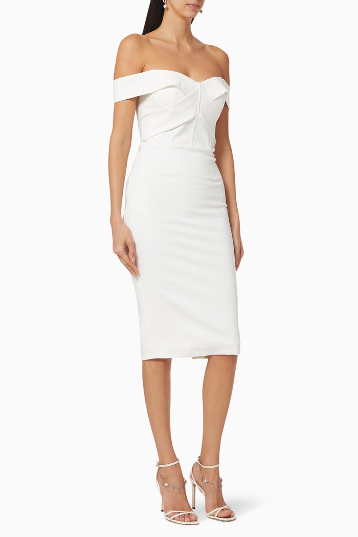 

Bardot Corset Midi Dress, White