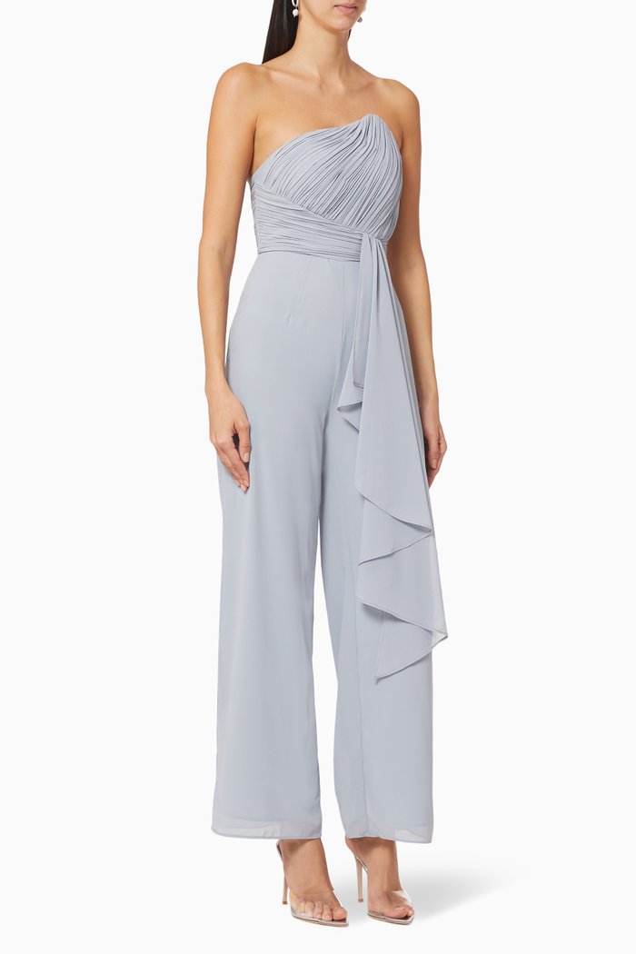 

Pleated Bandeau Jumpsuit, Grey