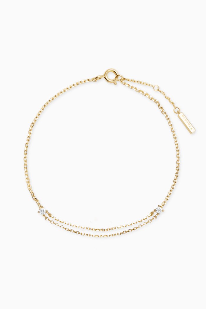 

Nia Bracelet in 18kt Gold Plating, White