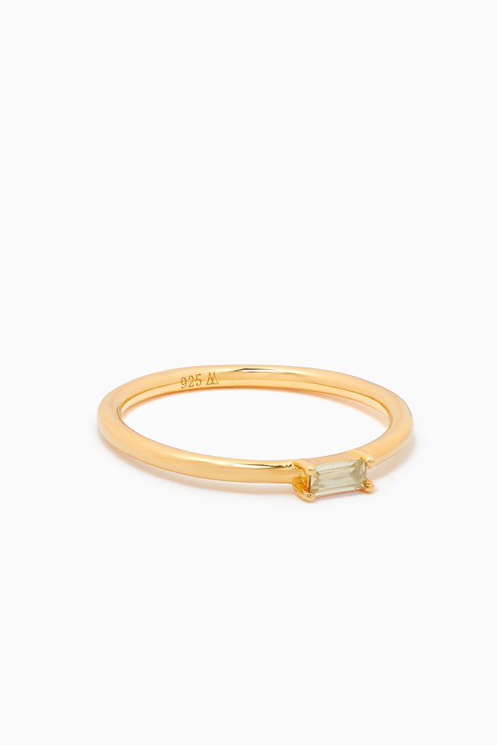 

Apple Amani Ring in 18kt Gold Plating, Green