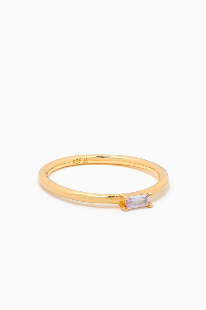 

Purple Amani Ring in 18kt Gold Plating