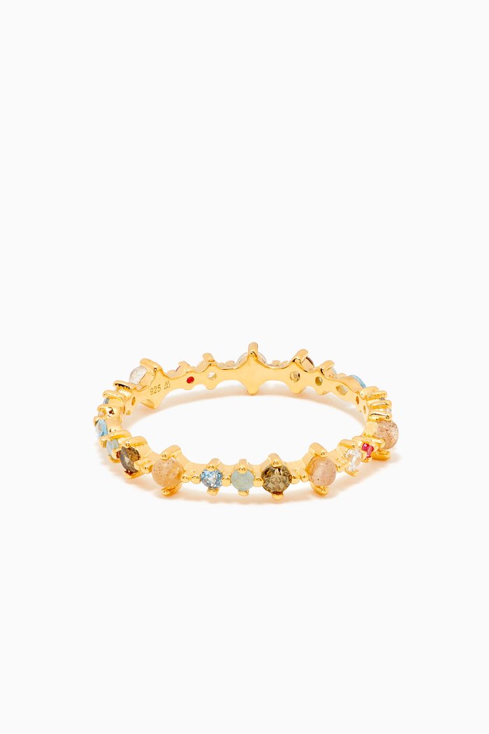 Papillon Ring in 18kt Gold Plating, Grey