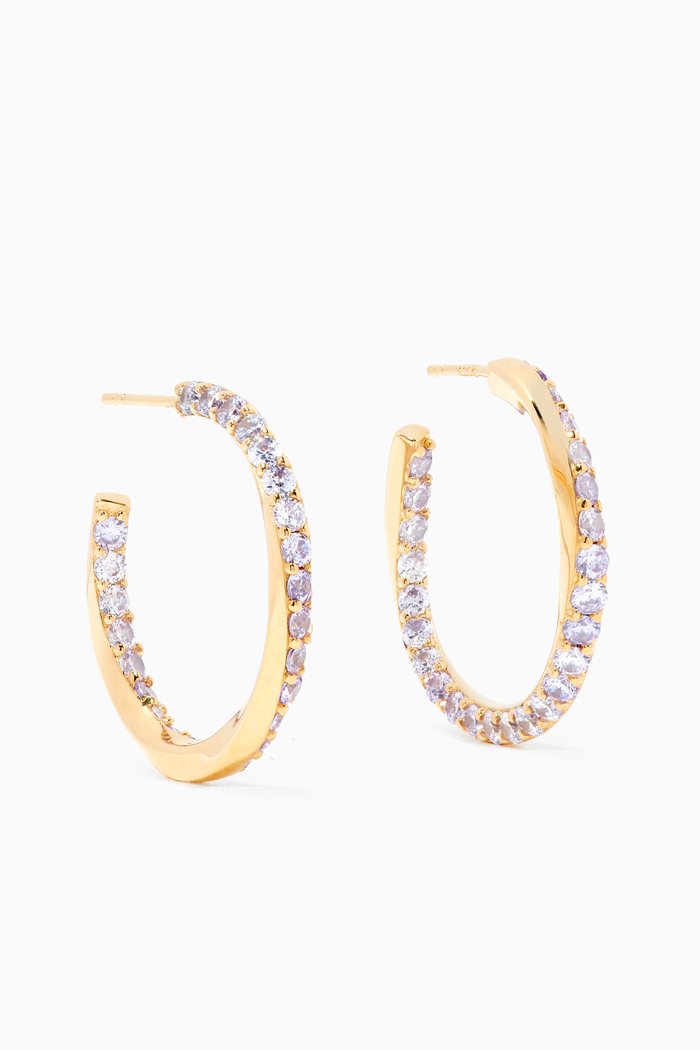 

Cavalier Earrings in 18kt Gold Plating, Purple