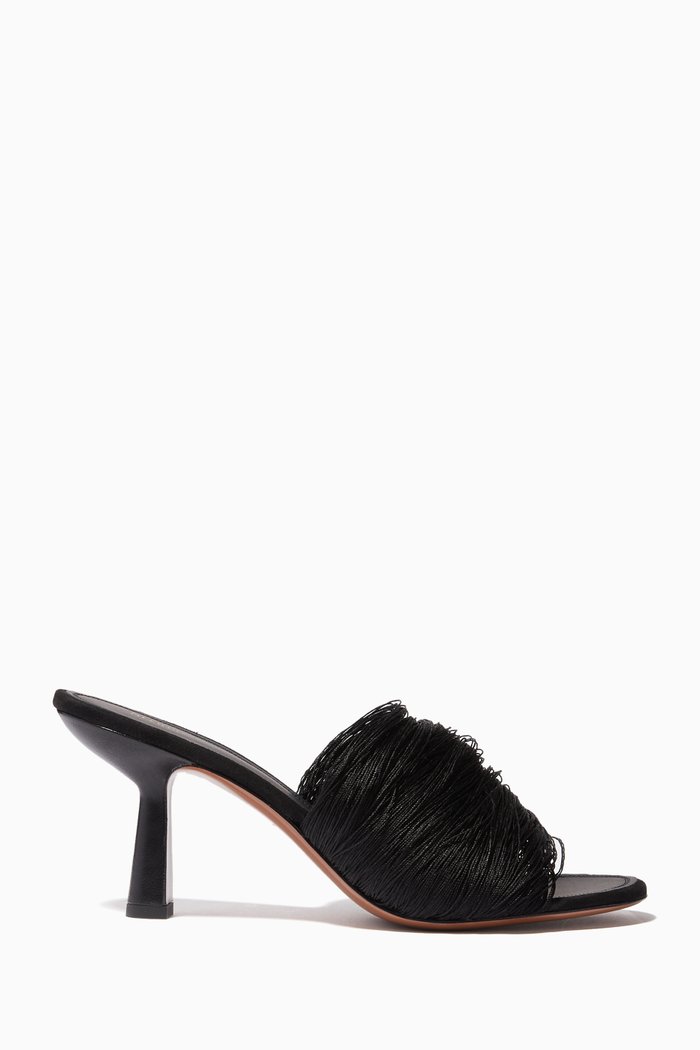 

Syrma Mule Heel Sandals in Leather, Black