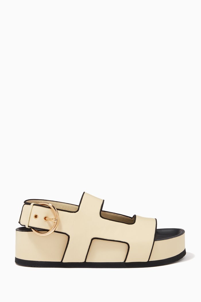 

Cher 50 Platform Sandals in Leather, Neutral