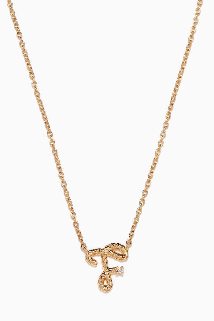 

Promise Letter Necklace with Diamond in 18kt Yellow Gold